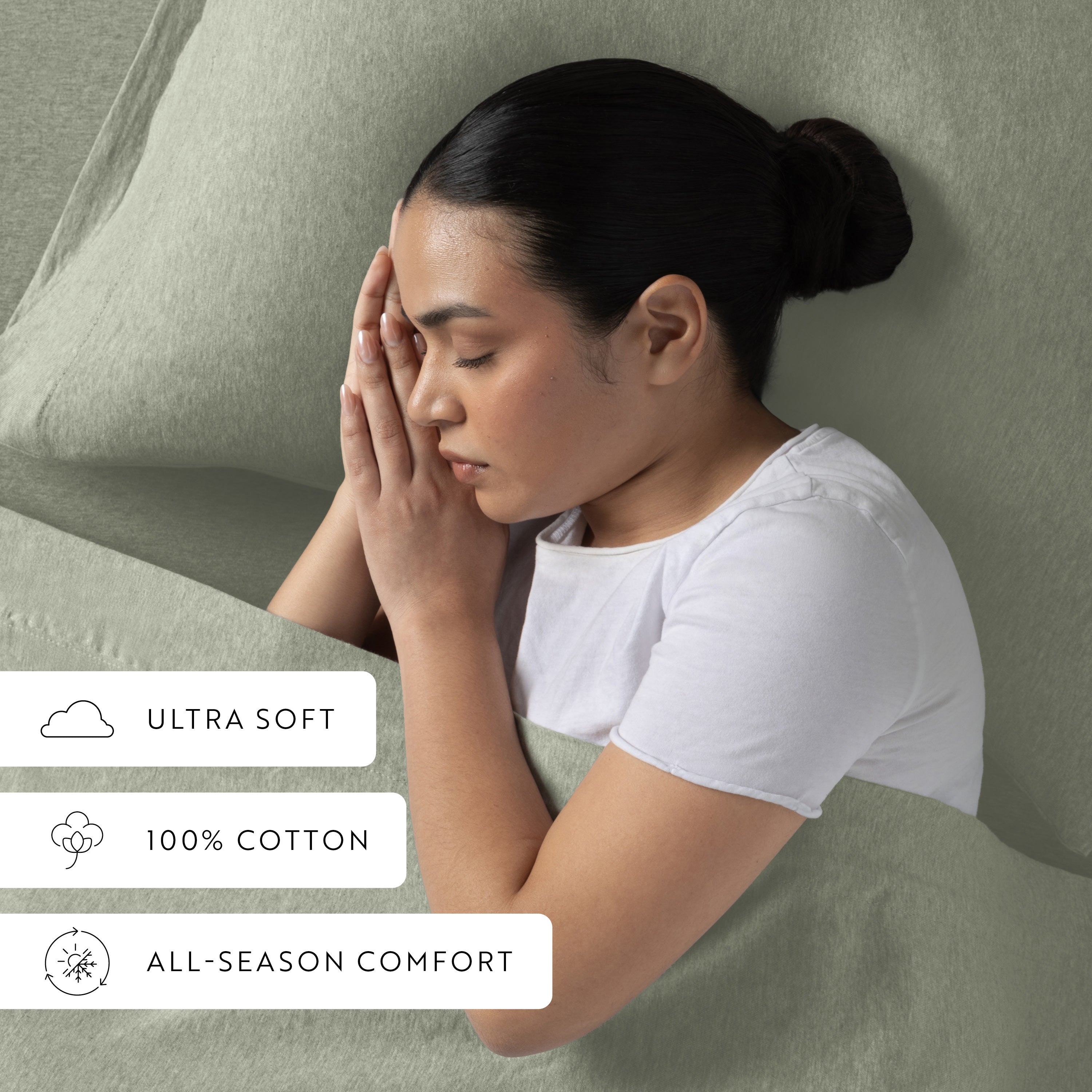 4-Piece 100% Cotton Jersey Knit Sheet Set