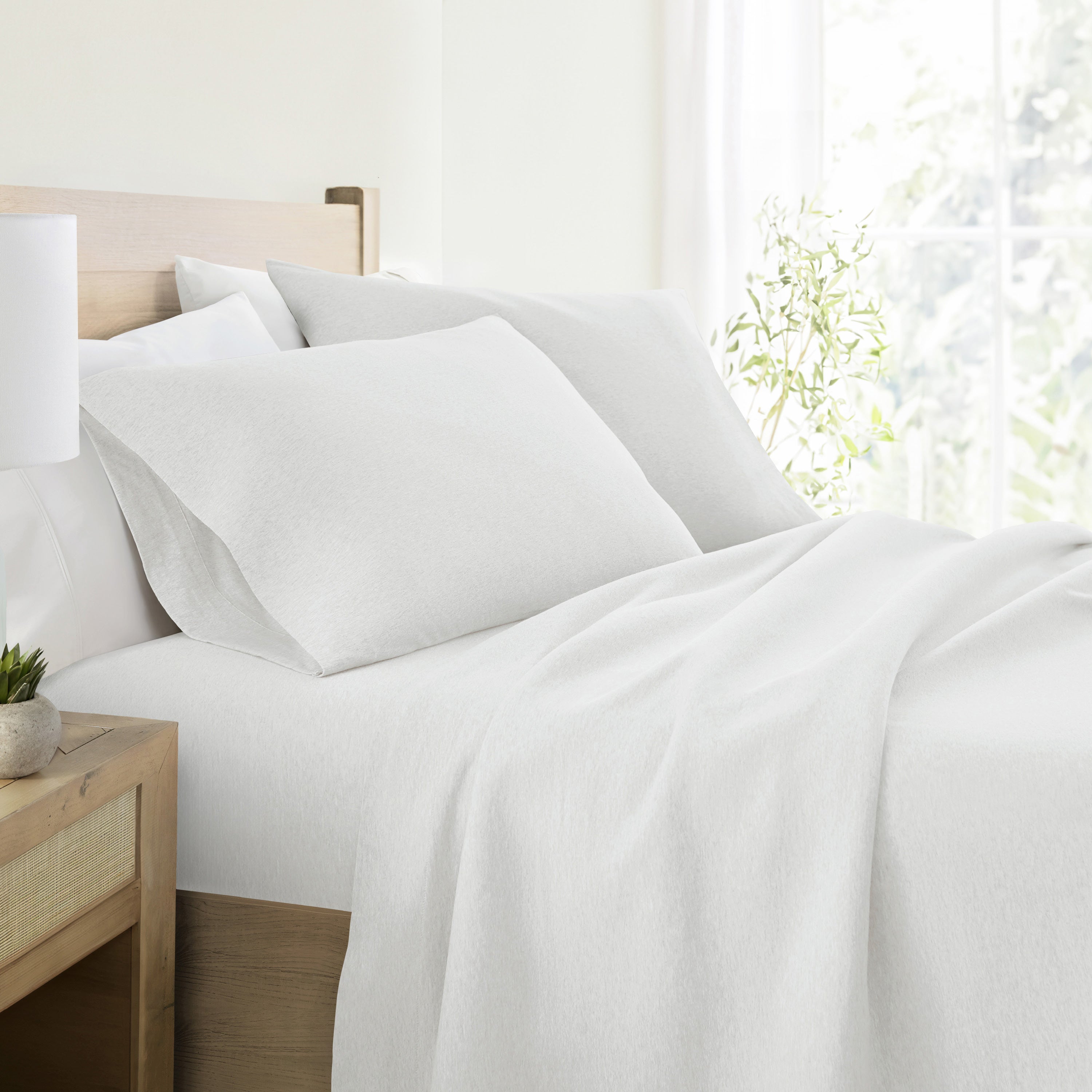 4-Piece 100% Cotton Jersey Knit Sheet Set