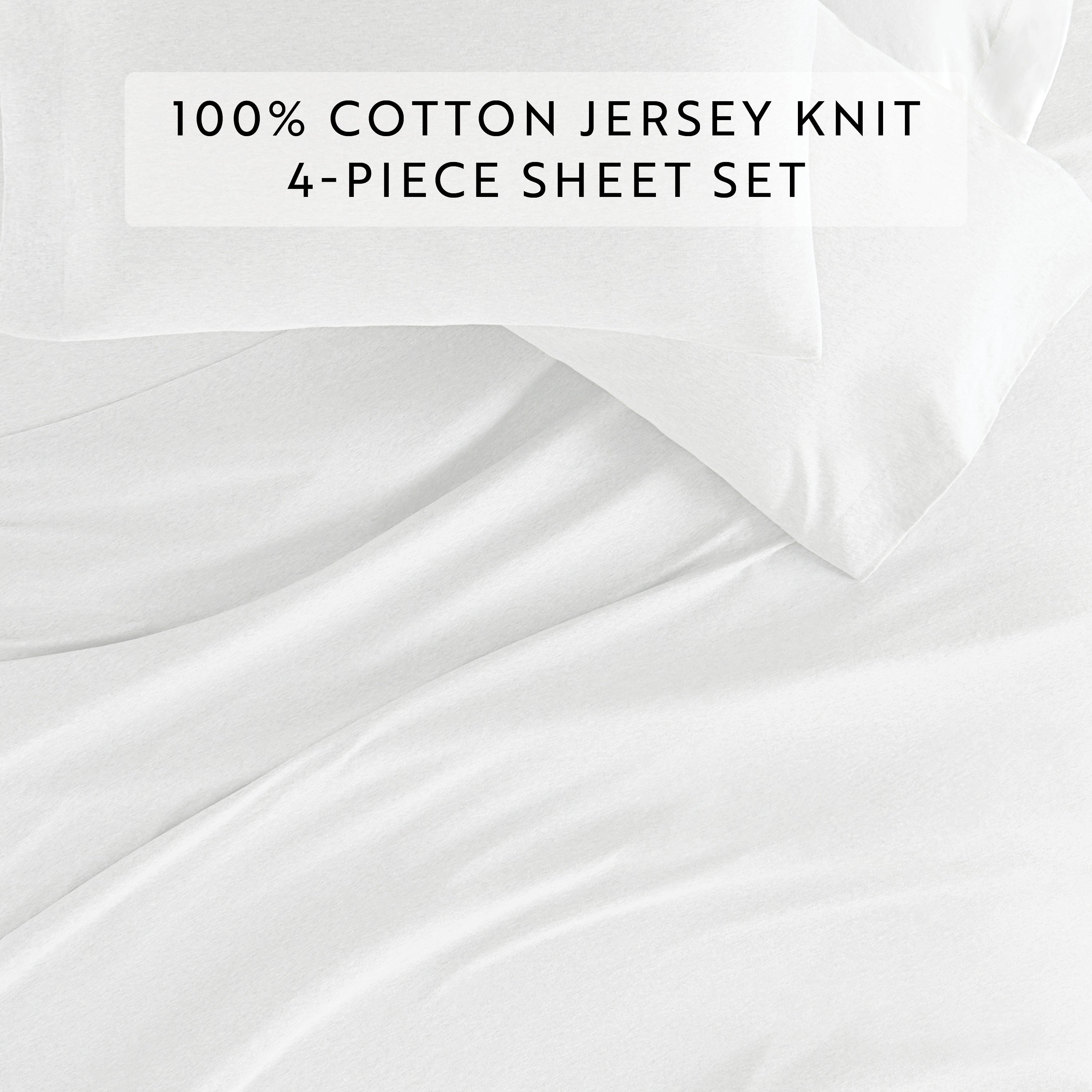 4-Piece 100% Cotton Jersey Knit Sheet Set