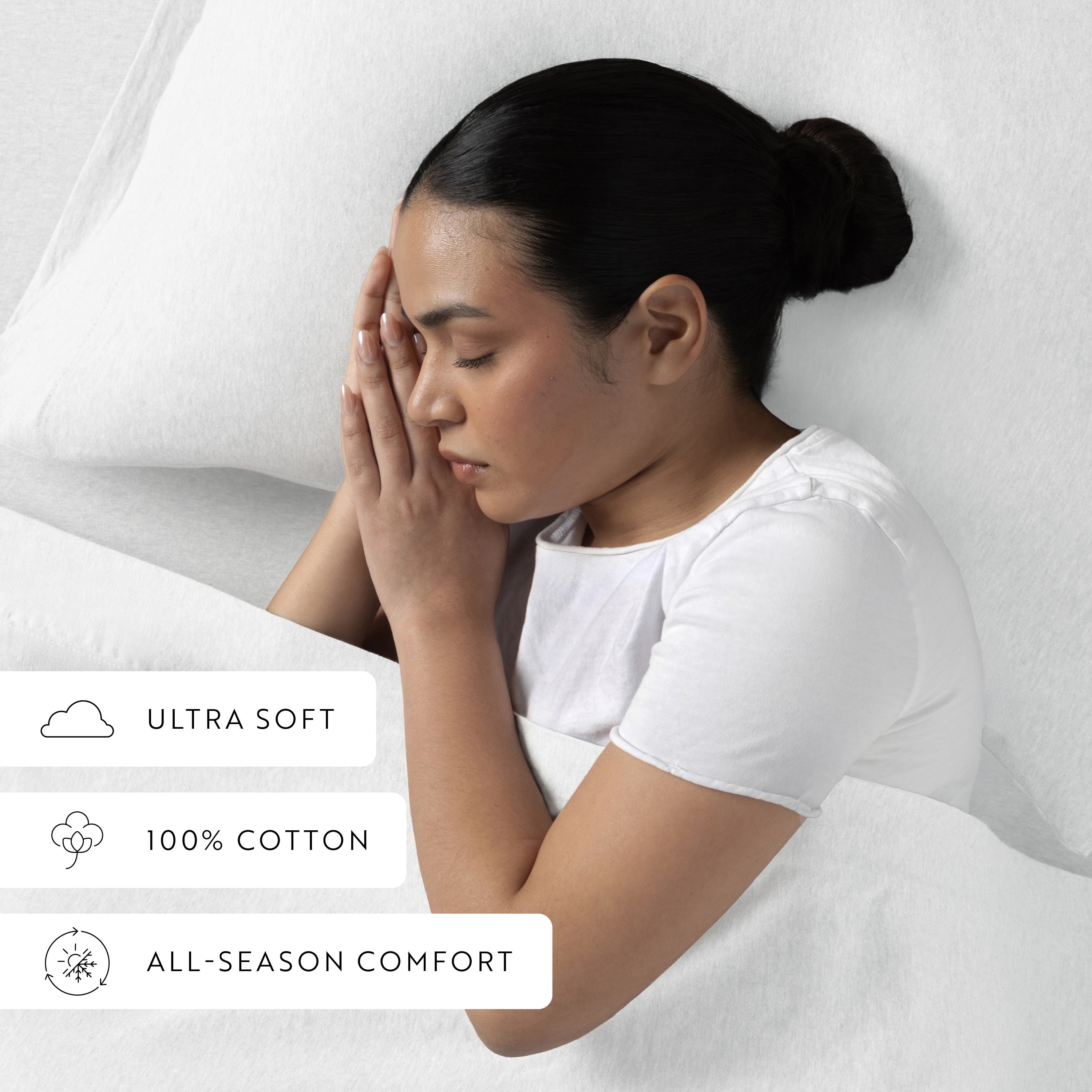 4-Piece 100% Cotton Jersey Knit Sheet Set