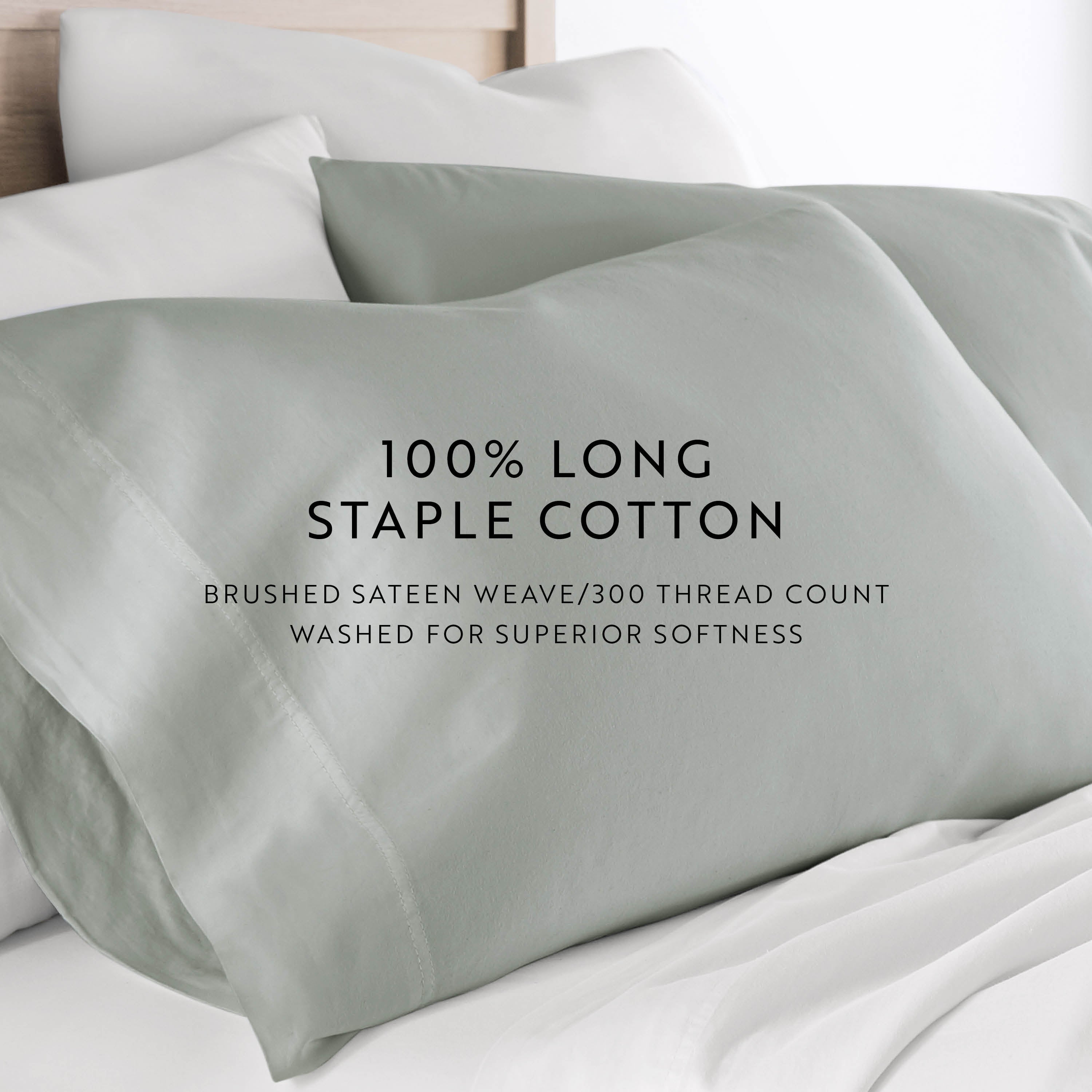 100% Cotton Long Staple Sateen Pillowcase Set