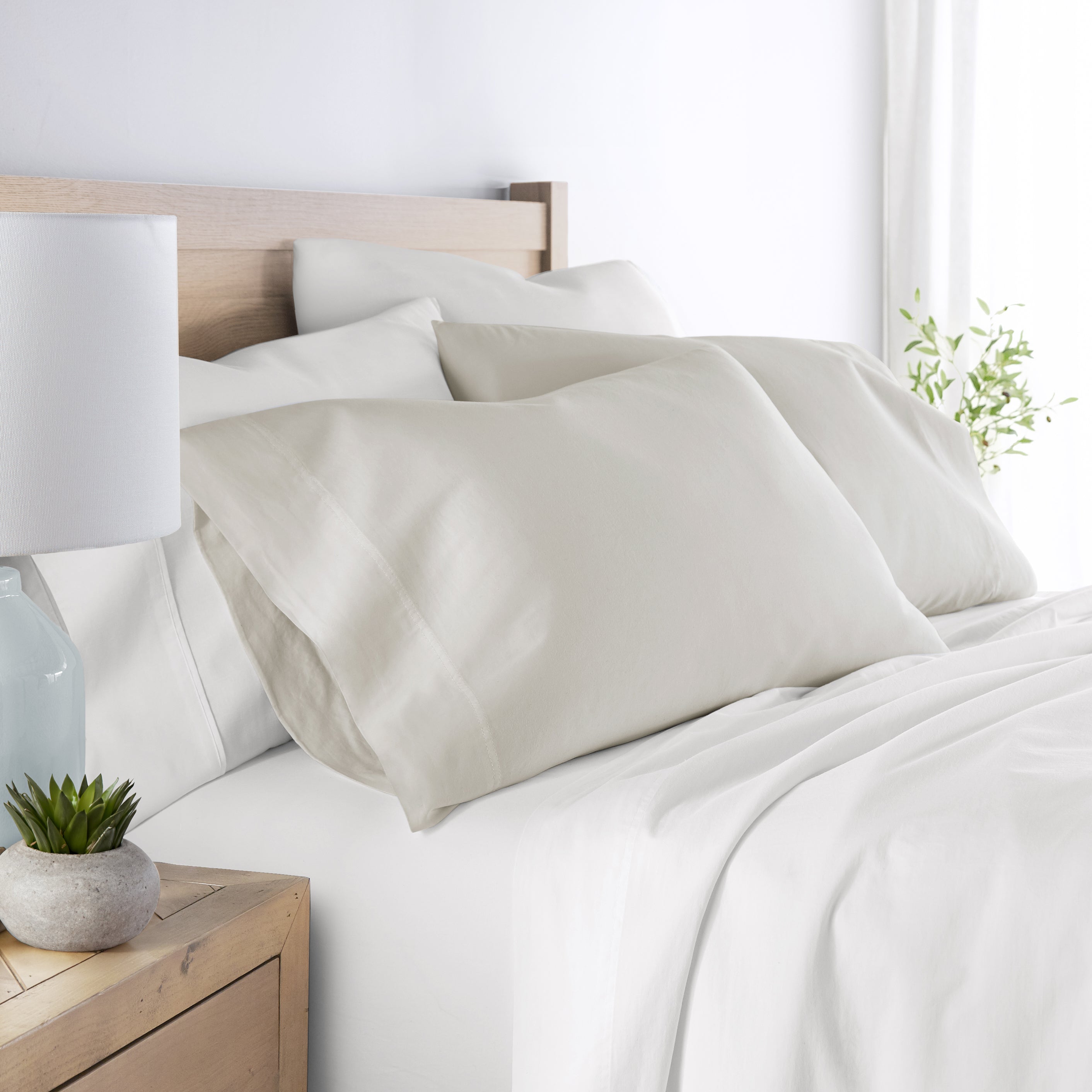 100% Cotton Long Staple Sateen Pillowcase Set