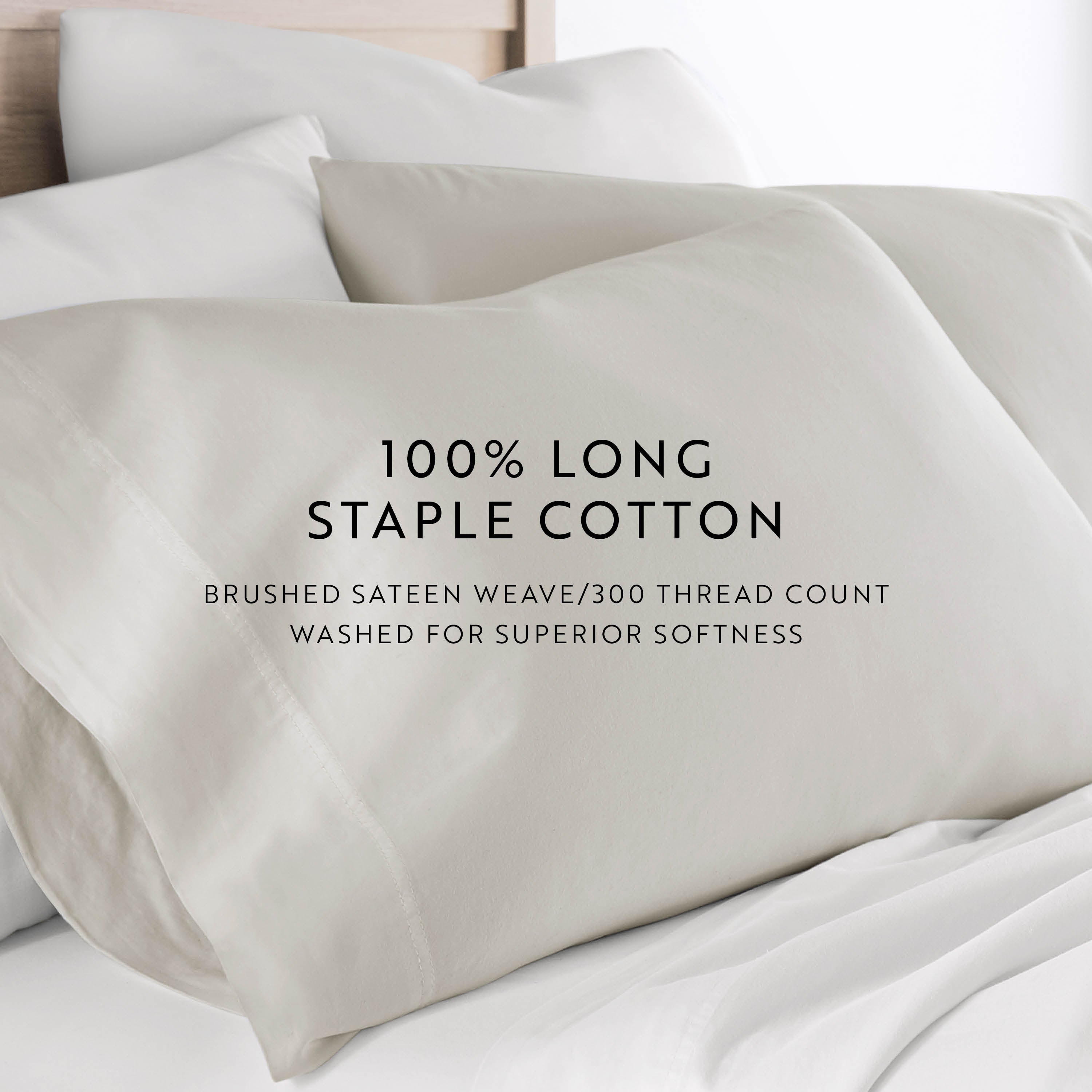 100% Cotton Long Staple Sateen Pillowcase Set