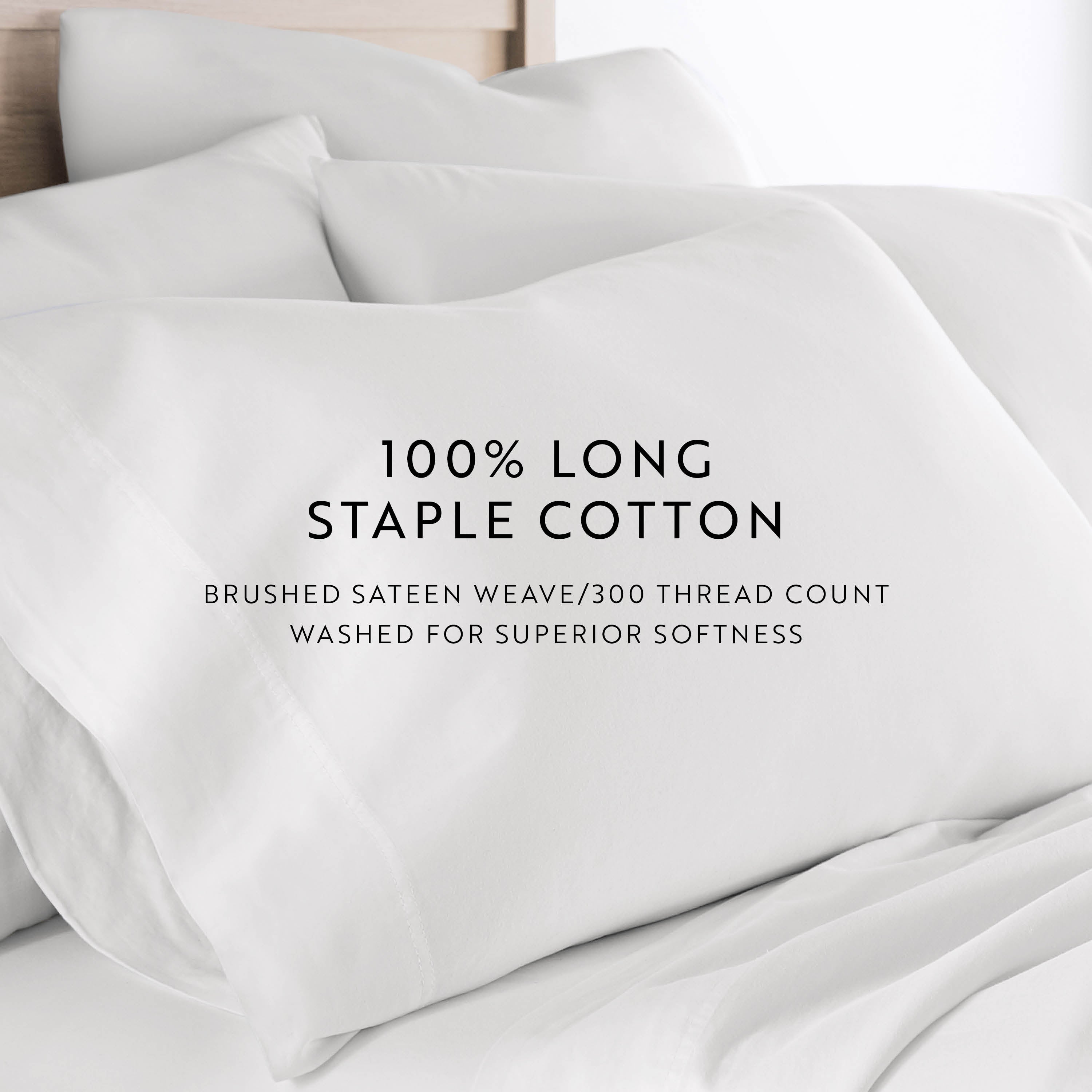 100% Cotton Long Staple Sateen Pillowcase Set