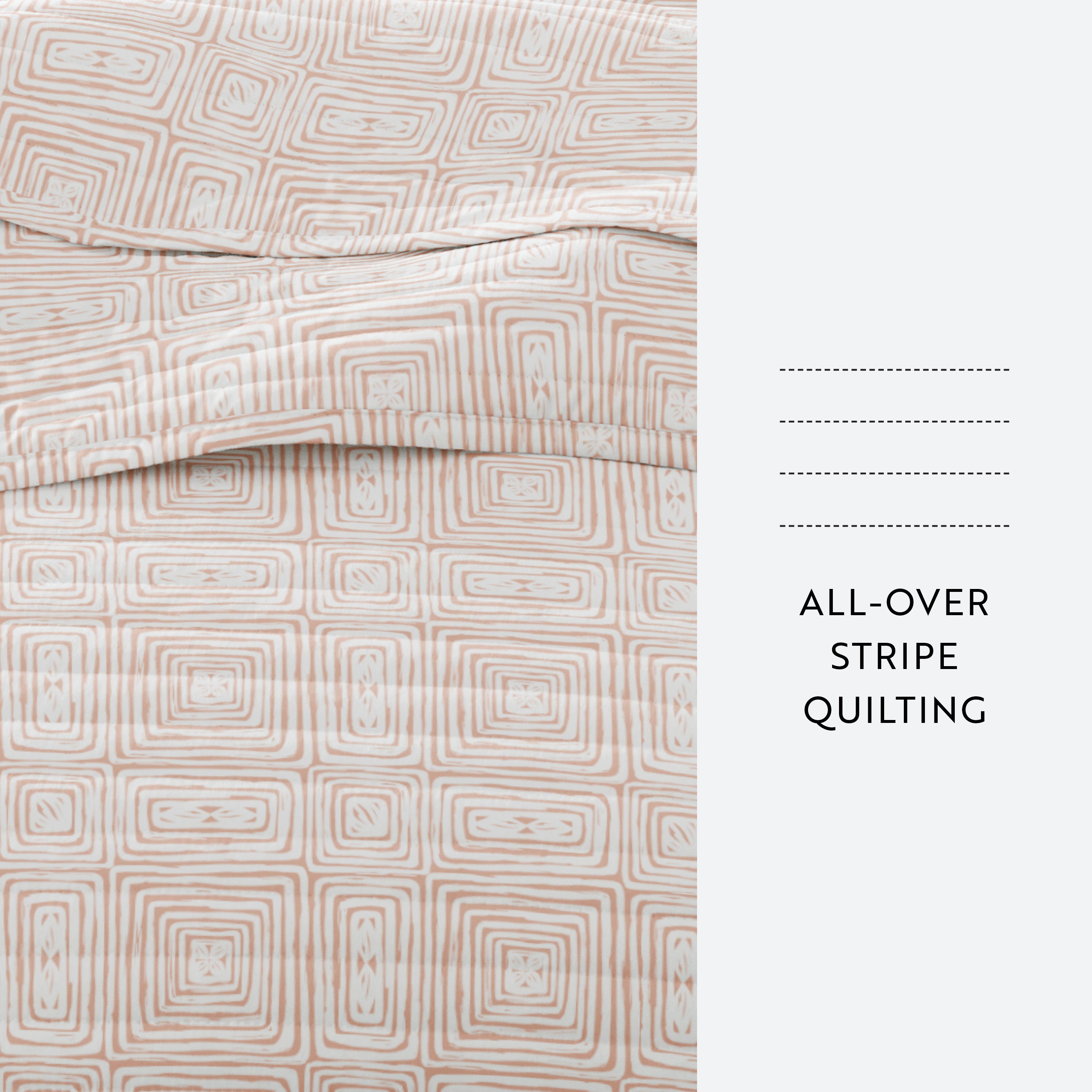Geometric Maze Patterned Quilted Coverlet Set