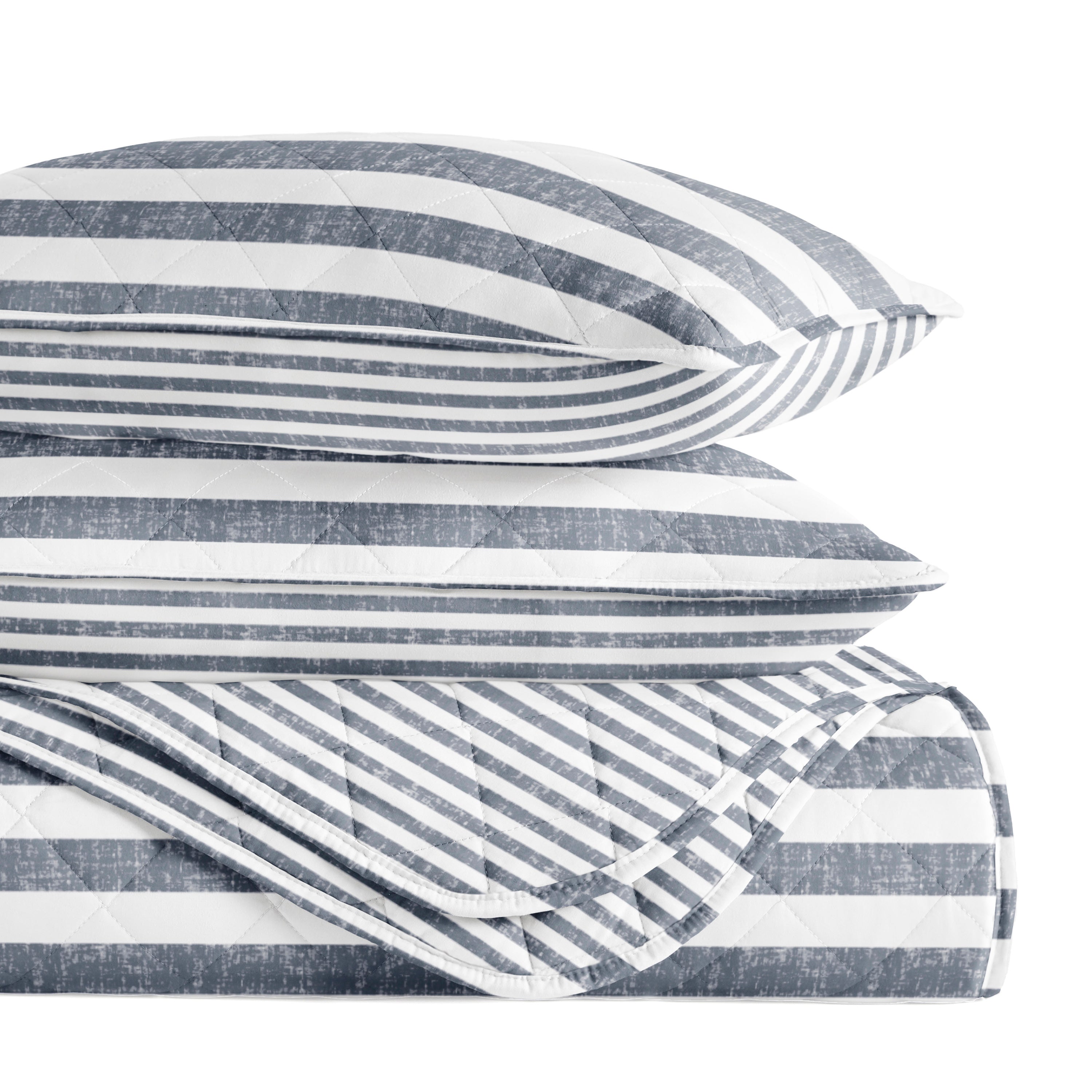 Classic Stripe Patterned Quilted Coverlet Set