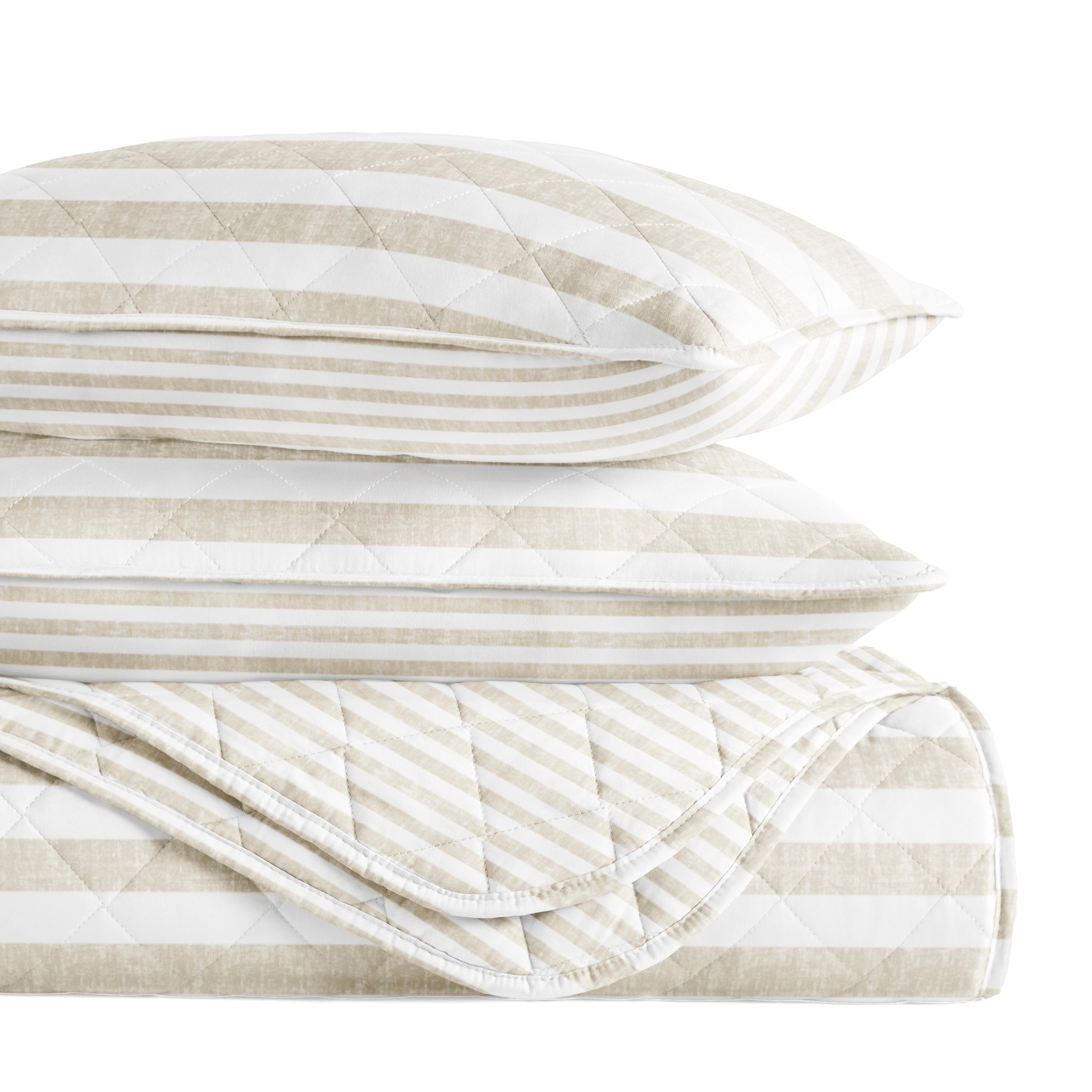 Classic Stripe Patterned Quilted Coverlet Set