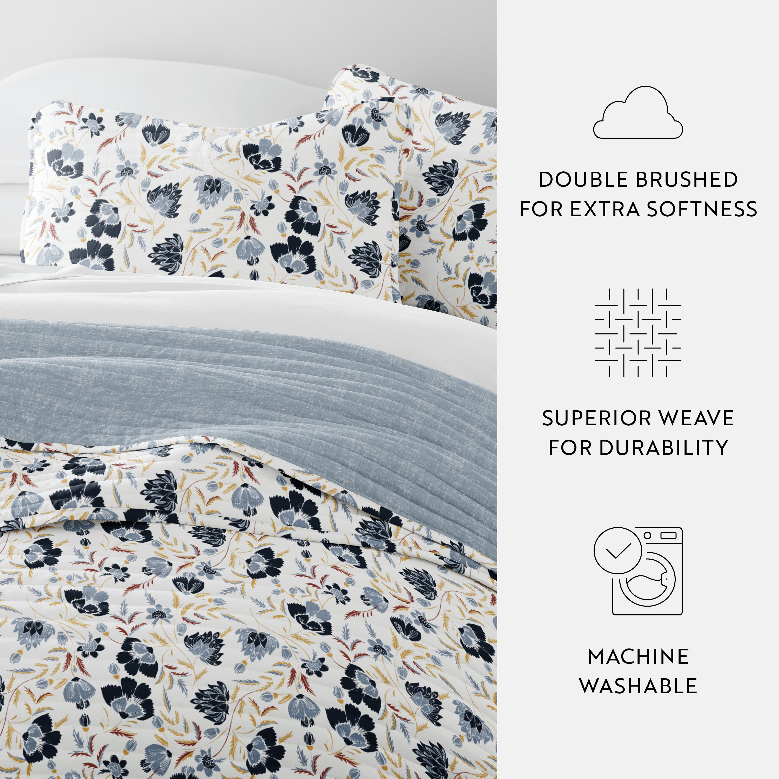 French Jacobean Patterned Quilted Coverlet Set