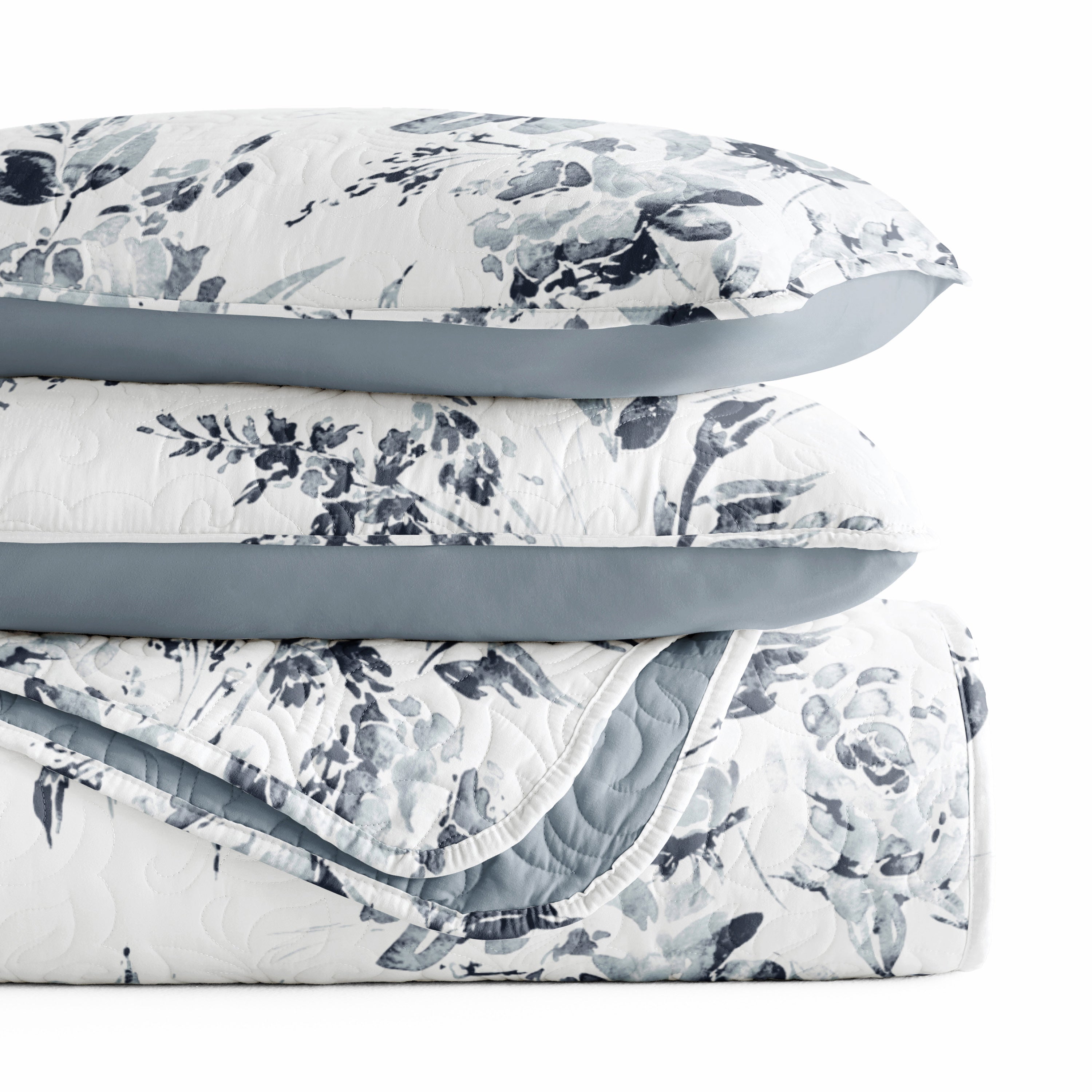 Rose Garden Patterned Quilted Coverlet Set