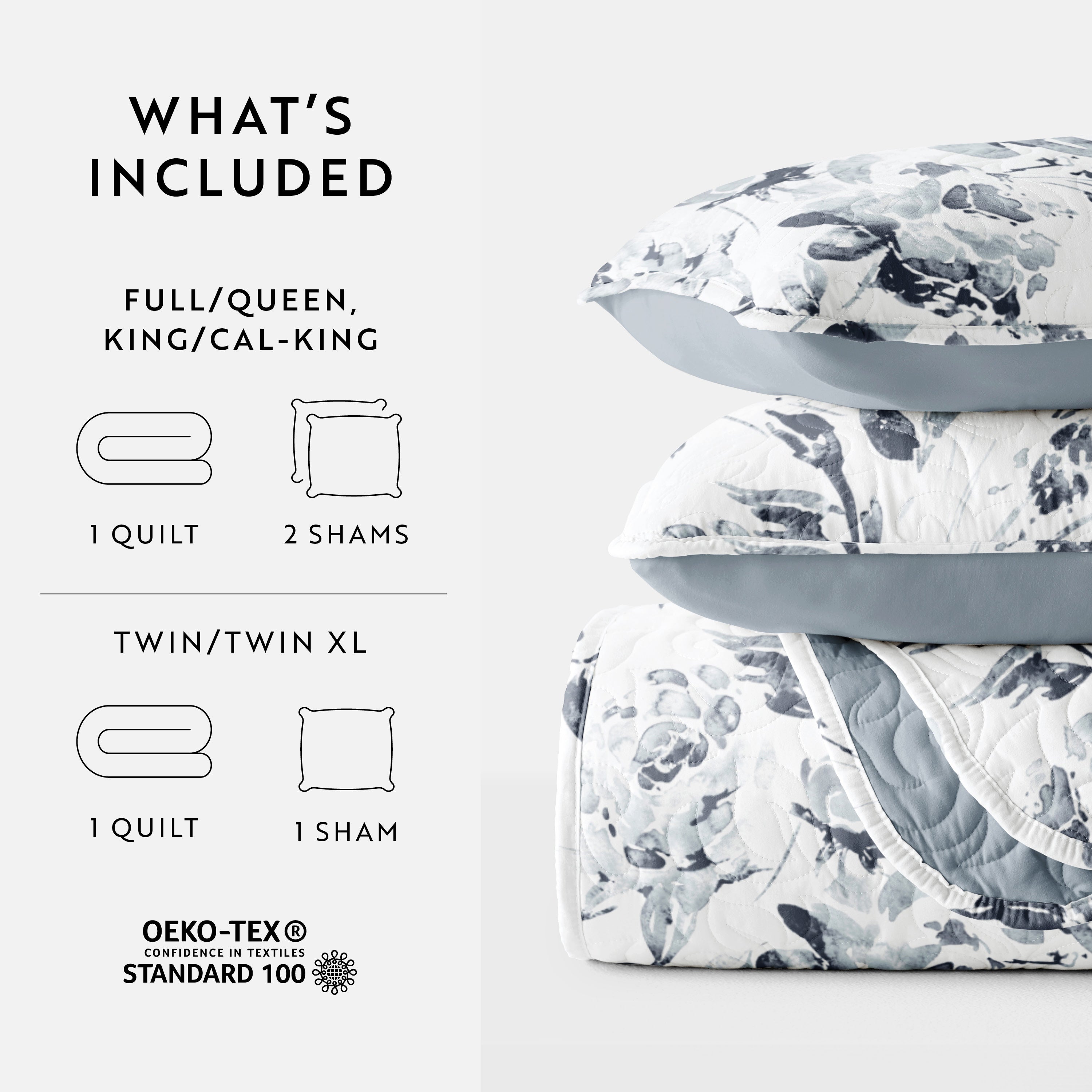 Rose Garden Patterned Quilted Coverlet Set