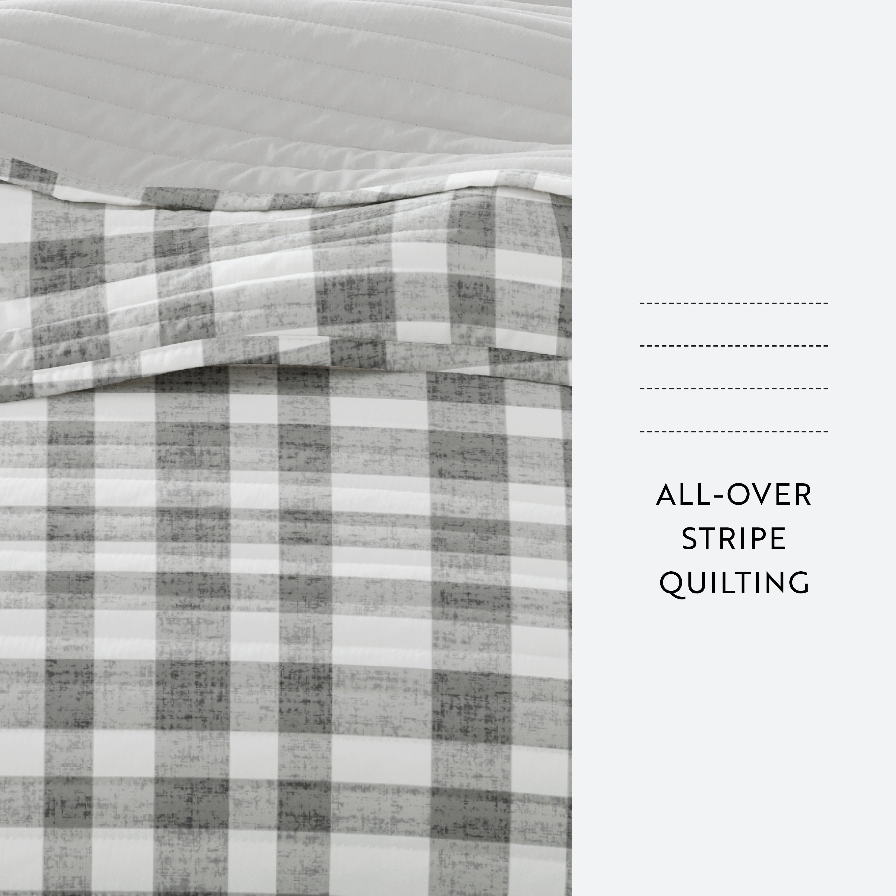 Watercolor Plaid Patterned Quilted Coverlet Set