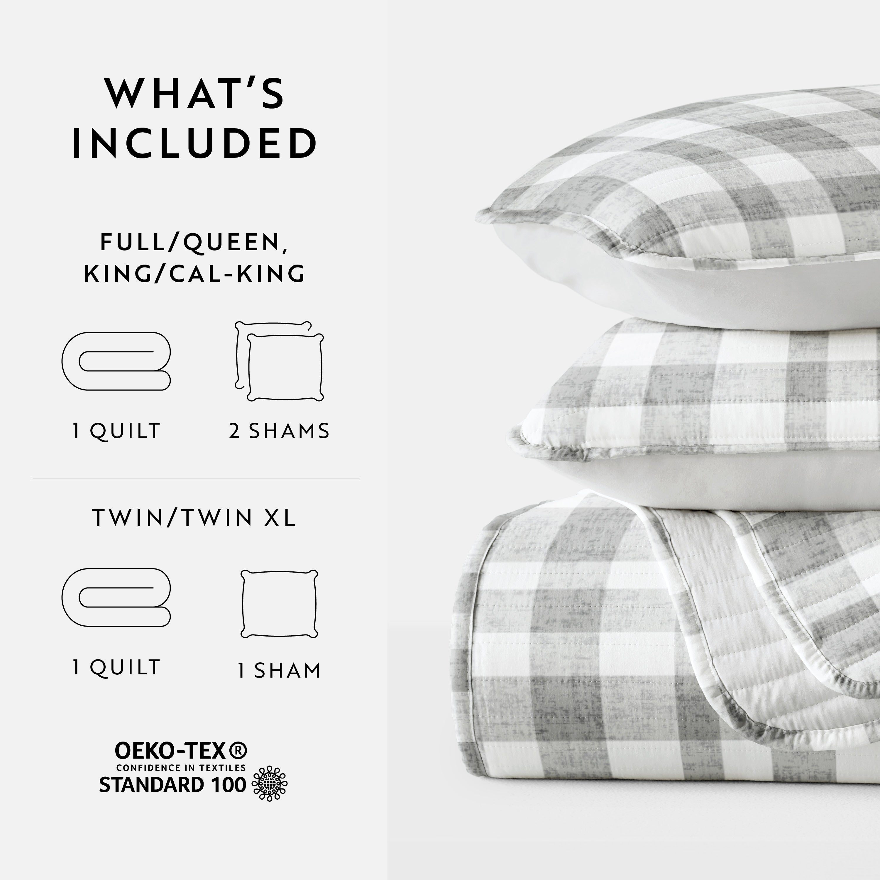 Watercolor Plaid Patterned Quilted Coverlet Set